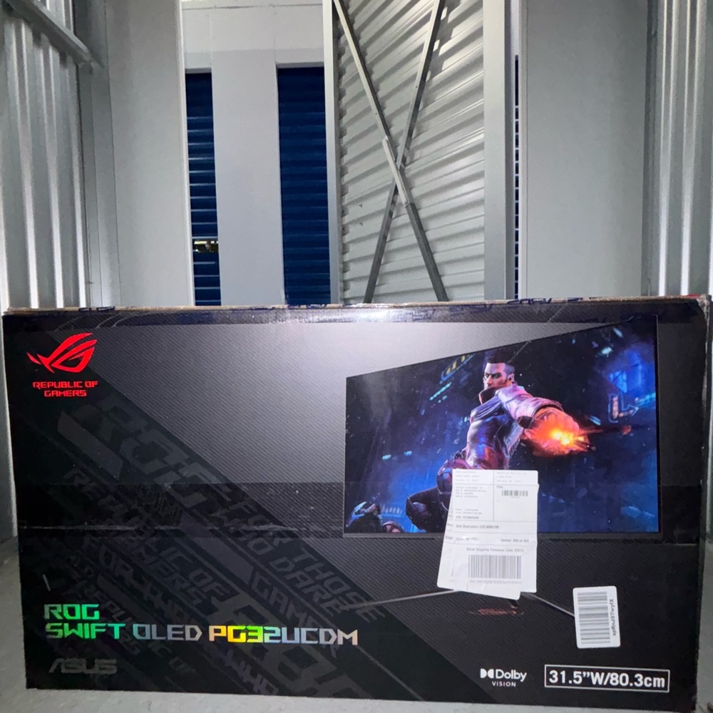 ASUS ROG Swift OLED PG32UCDM Monitor - Black and Red
